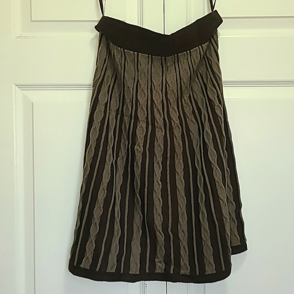 Y2K mossimo wool blend midi skirt Two toned browns designs size Small - Picture 2 of 16